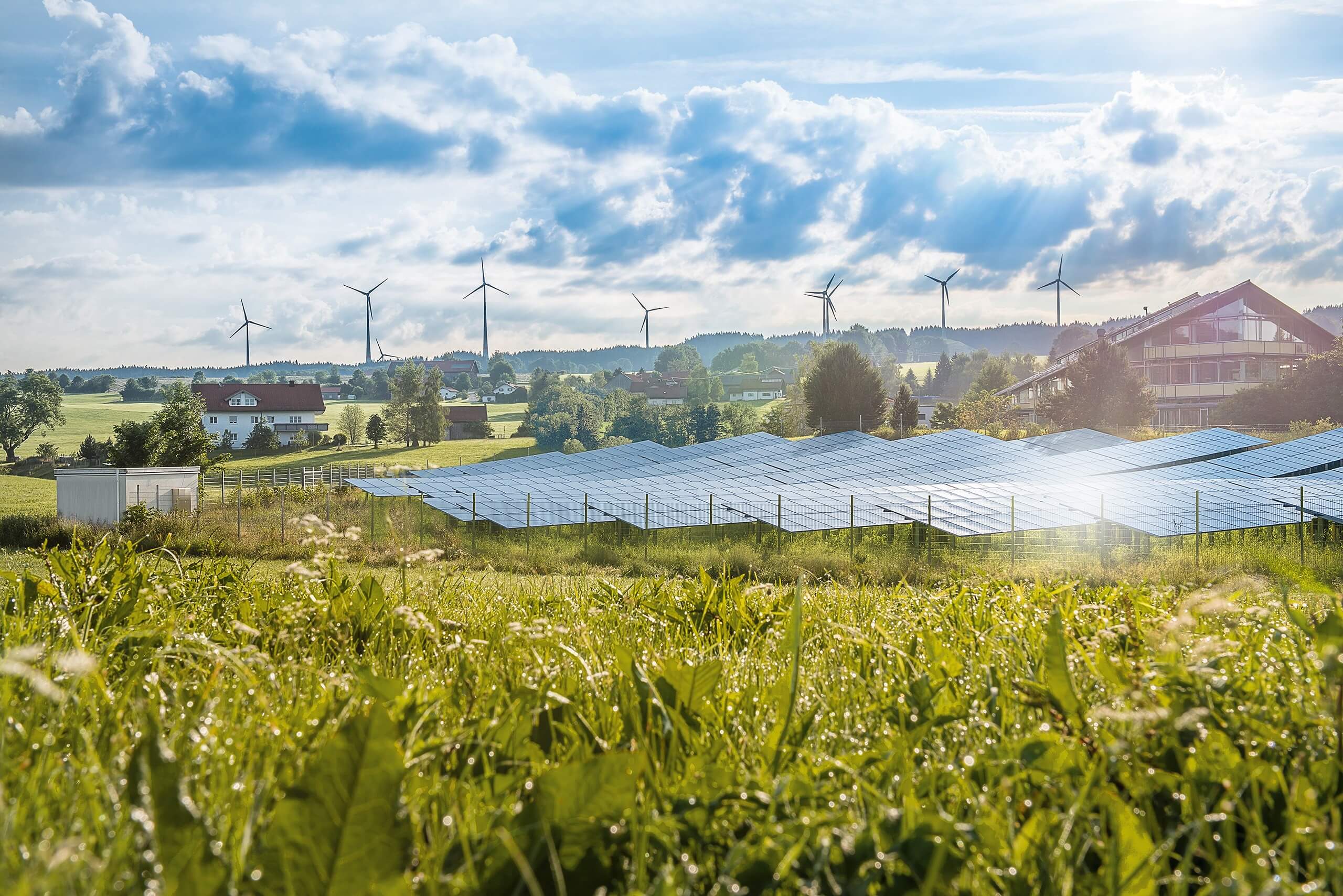Große Photovltaikanlage in ländlicher Gegend