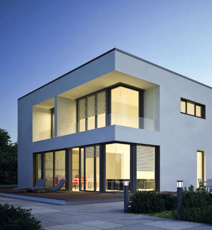 Modernes Haus am Abend